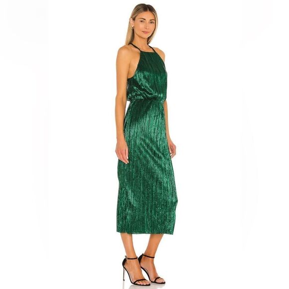 NWT House of Harlow 1960 × REVOLVE Farrah Dress in Emerald Green - Picture 4 of 10